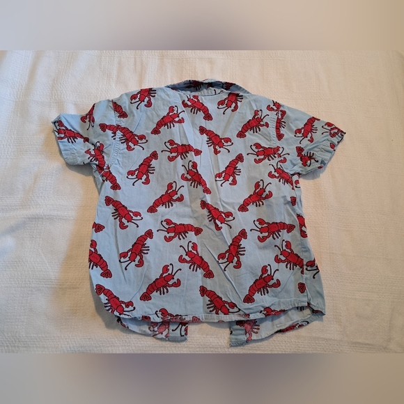 Gymboree Outlet boys size 4T button up shirt light blue with lobster VVGUC - Picture 2 of 3